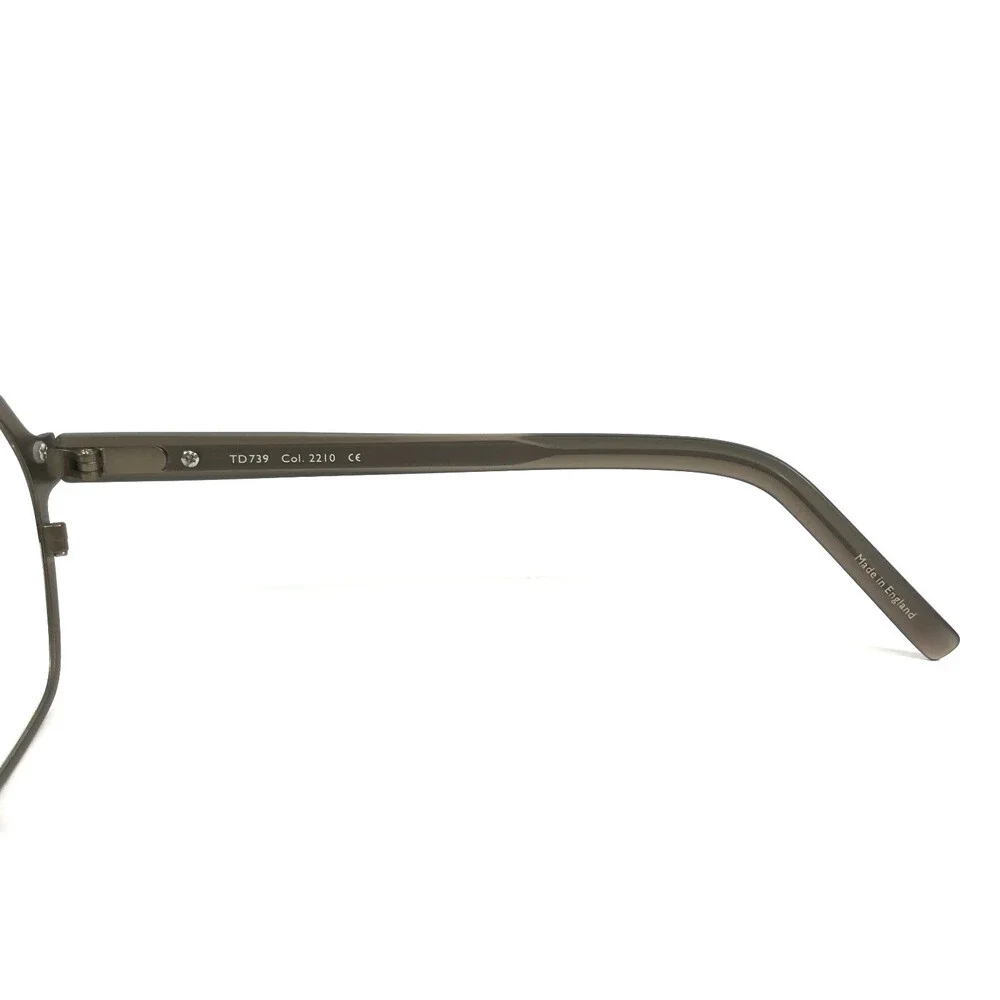 Tom Davies Eyeglasses Frames TD739 Col. 2210 Matte Brown Gray Hexagon 52-15-140
